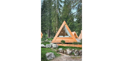 Parkeerplaats voor camper - villnöss - A-frame cabin  - Camping Sass Dlacia