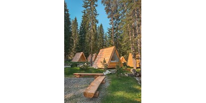 Reisemobilstellplatz - Südtirol - A-frame cabins - Camping Sass Dlacia