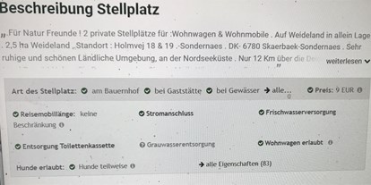 Reisemobilstellplatz - Art des Stellplatz: am Bauernhof - Dänemark - Reitstall- Nordseeküste .Landhaus Sondernaes ..Holmvej 18.. DK 6780 