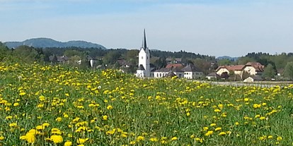 Reisemobilstellplatz - Umgebungsschwerpunkt: am Land - Lavamünd - St.Kanzian im Frühling - Landhaus Noreia's Wiese nahe Klopeiner See