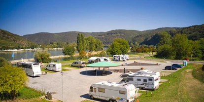 Parkeerplaats voor camper - Bademöglichkeit für Hunde - Duitsland - Multifunktionsplatz "R(h)ein ins Leben" Osterspai