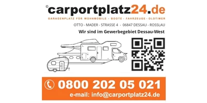 Place de parking pour camping-car - öffentliche Verkehrsmittel - Dessau - G A R A G E N P L A T Z  -  F Ü R 
-  W O H N M O B I L E  -  B O O T E  
-  F A H R Z E U G E  -  O L D T I M E R - - carportplatz24.de
