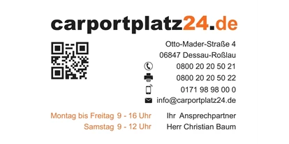 Plaza de aparcamiento para autocaravanas - Wohnwagen erlaubt - Sachsen-Anhalt Süd - Unsere Visitenkarte
 - carportplatz24.de