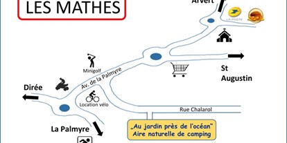 Reisemobilstellplatz - Art des Stellplatz: Sportstätte - Poitou-Charentes - Anfahrt - AU JARDIN PRÈS DE L'OCEAN, AIRE NATURELLE DE CAMPING CHARENTE MARITIME