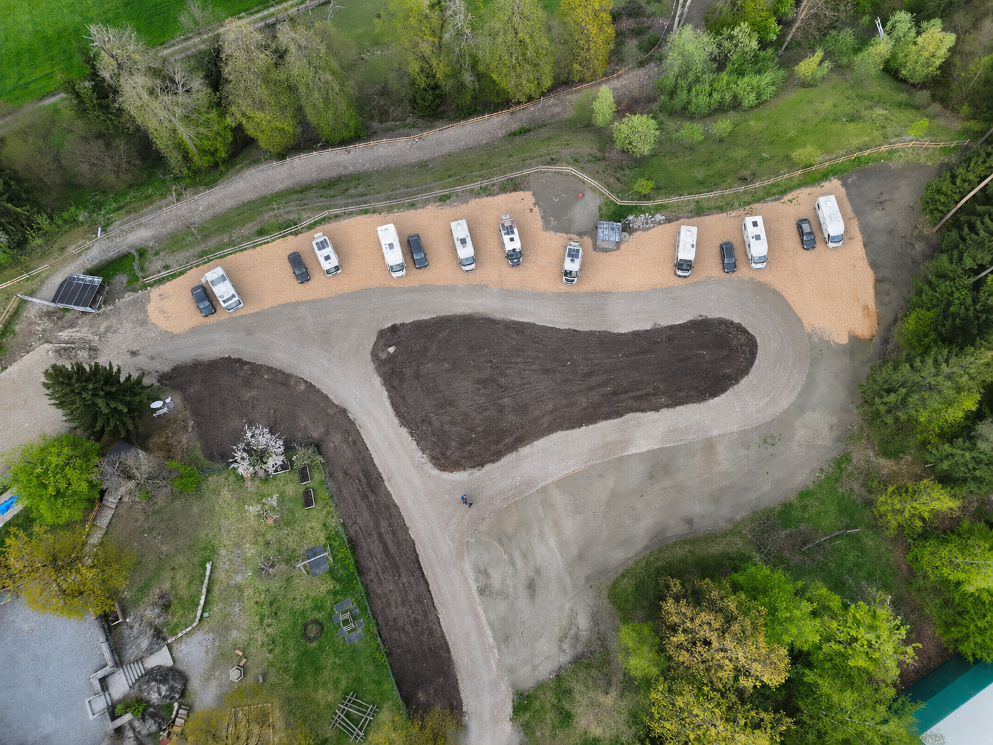 Wohnmobilstellplatz - Unser Stellplatz von oben - Natur Erlebnis Stellplatz Hallegg