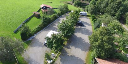 Motorhome parking space - Sauna - Saulgrub - Stellplatz von oben - Campingoase-Reindl