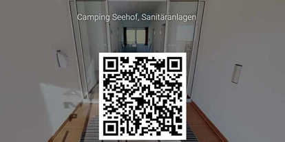 Motorhome parking space - SUP Möglichkeit - Vorderthiersee - QR-Code für 3D-Film von Familienbad - Camping & Appartements Seehof
