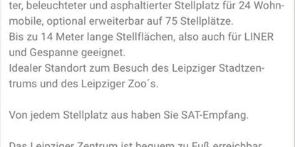 Reisemobilstellplatz - SUP Möglichkeit - Schkeuditz - Web site Beschreibung unrichtig  - Wohnmobilstellplatz Leipzig Zentrum und Zoo