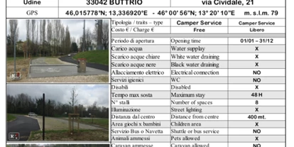 Motorhome parking space - Buttrio - Camper Club Torre Natisone