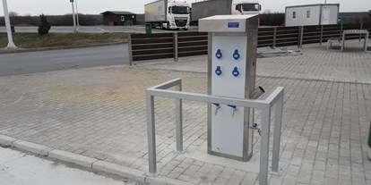Reisemobilstellplatz - Duschen - Serbien - Dock Stop Ver- und Entsorgungsstation - MOL Batrovci Tankstelle/Stellplatz