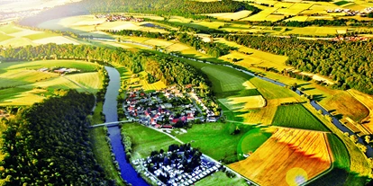 Reisemobilstellplatz - Umgebungsschwerpunkt: Fluss - Hannoversch Münden - Camping Fuldaschleife-Luftbild - Camping Fuldaschleife