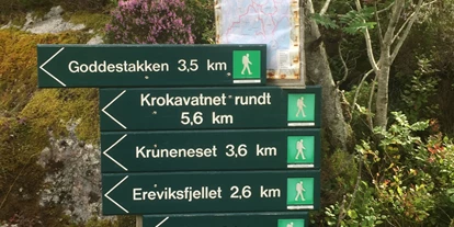Plaza de aparcamiento para autocaravanas - Noruega - Markierte Wanderwege - Erevik Grendatun