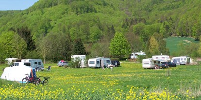 Reisemobilstellplatz - Duschen - Detmold - Aussicht von der Alm - Campingpark Schellental