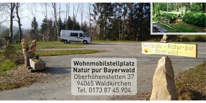 Place de parking pour camping-car - Art des Stellplatz: eigenständiger Stellplatz - Eging am See - Womobilstellplatz  - Natur pur Bayerwald