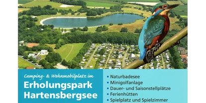 Parkeerplaats voor camper - öffentliche Verkehrsmittel - Cloppenburg - Luftbild Erholungspark Hartensbergsee - Campingplatz Hartensbergsee