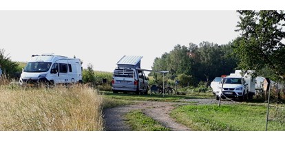 Motorhome parking space - Saxony - Der Stellplatz ist umgeben von Wiesen und Felder. Sie übernachten ruhig. In klaren Nächten gibt es einen wunderbaren Sternenhimmel zu sehen und manchmal auch spektakuläre Sonnenauf- und Sonnenuntergänge. Es ist allersings nicht ausgeschlossen, dass Sie früh von einem Hahn oder schnatternden Gänsen geweckt werden. - Naturhof Vogtland