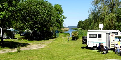Reisemobilstellplatz - Art des Stellplatz: im Campingplatz - Ueckermünde - Blick auf Usedom und Peenestrom/Achterwasser - Naturcamping Lassan