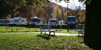 Parkeerplaats voor camper - Art des Stellplatz: bei Gaststätte - Drübeck - Beschreibungstext für das Bild - Wohnmobilstellplatz an der Sole-Therme