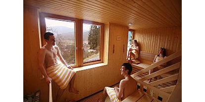 Reisemobilstellplatz - Art des Stellplatz: bei Hotel - Walshausen - finnische Sauna - Stellplatz Hotel Am Hirschhorn