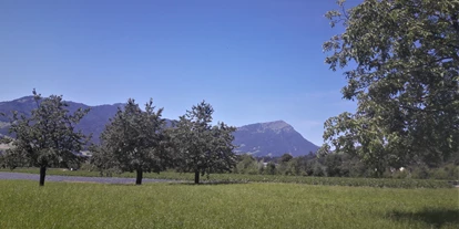 RV park - SUP Möglichkeit - Morschach - Ausblick direkt vom Stellplatz auf die Rigi, Königin der Berge (Richtung Westen)  - Vogelmatt Steinen