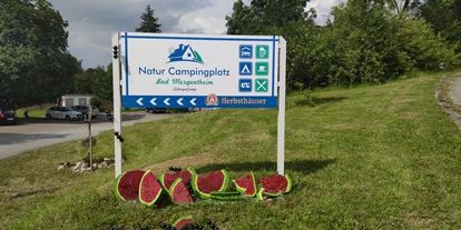 Reisemobilstellplatz - Hunde erlaubt: Hunde teilweise - Bieberehren - Zufahrt zum Campingplatz  - Natur Campingplatz Bad Mergentheim