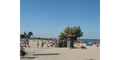 Reisemobilstellplatz - öffentliche Verkehrsmittel - Kamminke - Strand am Seebad Ueckermünde - Randow-Floß Camp