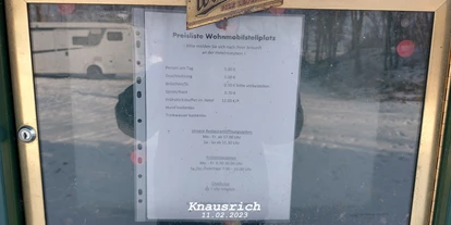 Posto auto camper - WLAN: nur um die Rezeption vorhanden - Schönheide - Caravaning am Berghotel Steiger