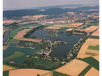 Reisemobilstellplatz - SUP Möglichkeit - Rodenberg - Unser See aus der Luft - Erholungsgebiet Doktorsee