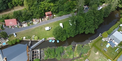 Motorhome parking space - Lohmen (Landkreis Sächsische Schweiz) - Stellplätze (Die Wiese ist gemäht und befestigt) (ein kleiner Kinderspielplatz in Planung) - Wohnmobilstellplatz Hofemühle 6x12m Nr. 06