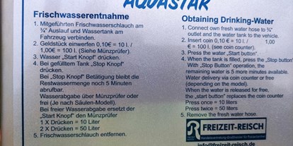 Motorhome parking space - Frischwasserversorgung - Rödental - Info - Am Schloß Rosenau