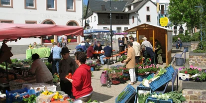 Motorhome parking space - Hunde erlaubt: Hunde erlaubt - Buhlenberg - Wochenmarkt in Thalfang (immer Mittwochs) - Reisemobilhafen am Festplatz Thalfang