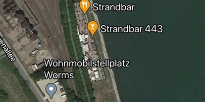 Plaza de aparcamiento para autocaravanas - öffentliche Verkehrsmittel - Worms - Lage - Reisemobilplatz am Rhein
