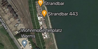Motorhome parking space - Art des Stellplatz: eigenständiger Stellplatz - Gimbsheim - Lage - Reisemobilplatz am Rhein