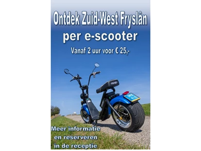 Reisemobilstellplatz - SUP Möglichkeit - Nijhuizum - E-scooter Mieten, am Rezeption  - Campercamping 't Seleantsje Molkwerum