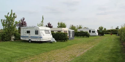 Parkeerplaats voor camper - WLAN: am ganzen Platz vorhanden - Vrouwenpolder - Minicamping De Strohalm