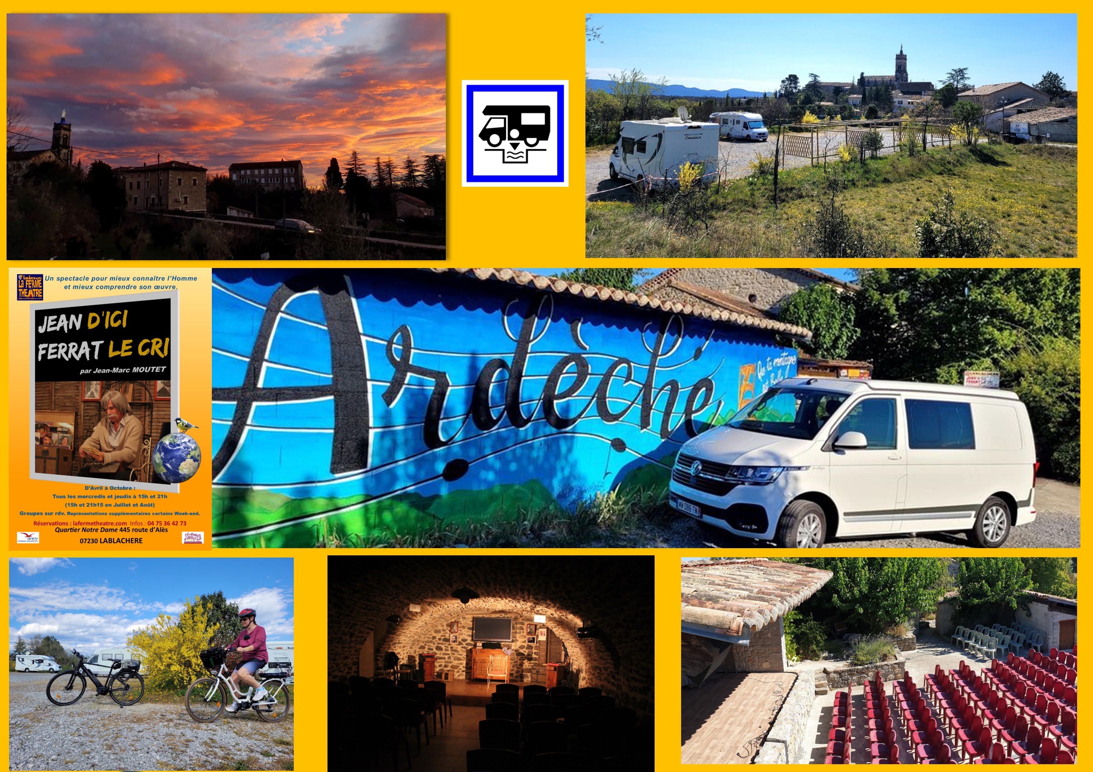 Reisemobilstellplatz: le site de la ferme théâtre à Lablachère en sud Ardèche.  - Aire La Ferme Théâtre Lablachère Ardèche