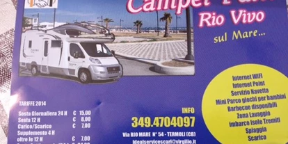 Plaza de aparcamiento para autocaravanas - Italia - Camper Park Rio Vivo