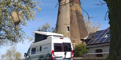 Reisemobilstellplatz - Wohnwagen erlaubt - Lünen - Campen am Mühlturm im Münsterland (Einzelstellplatz)