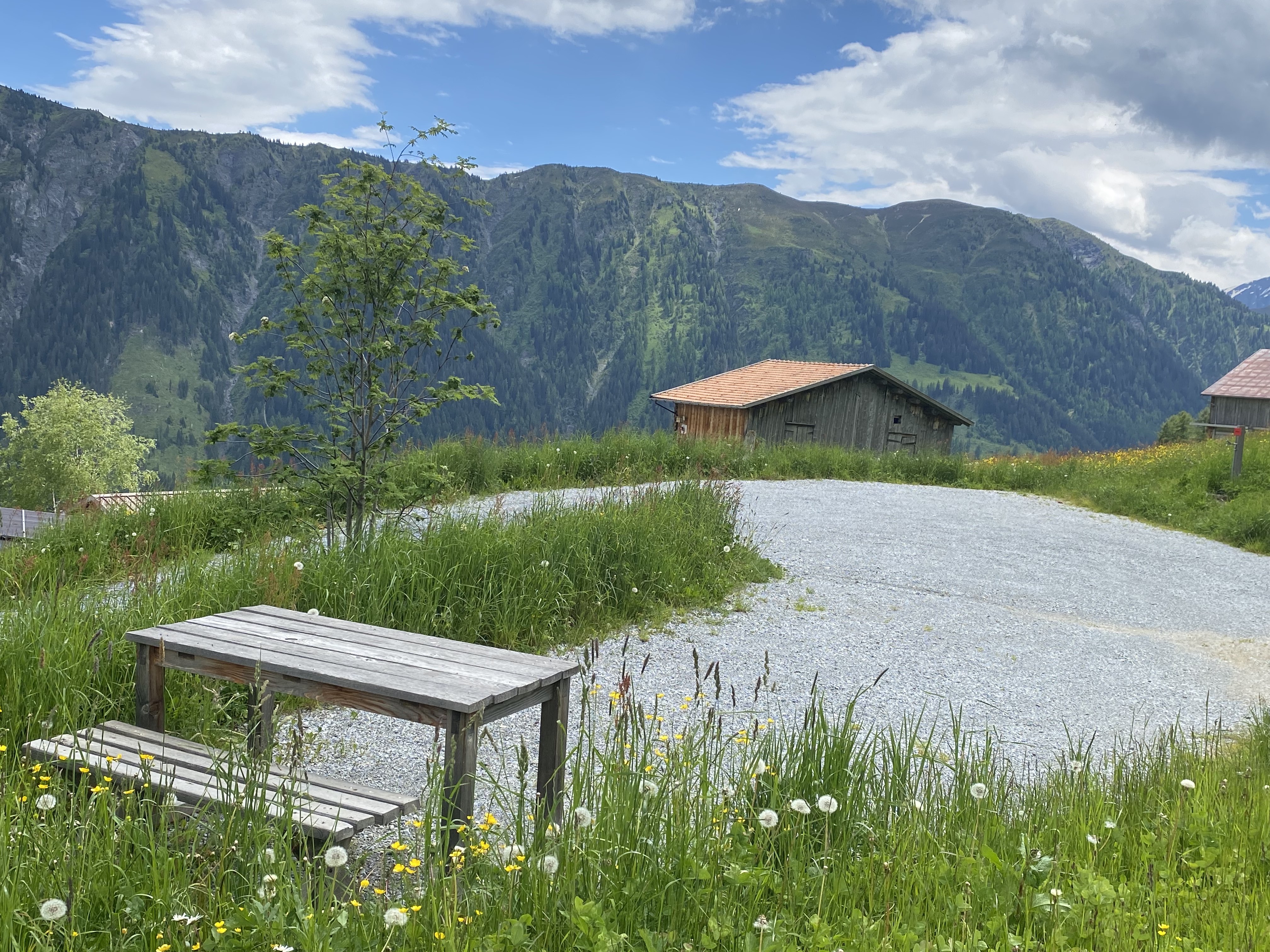 Wohnmobilstellplatz - Stellplatz mit Picknictisch - Stellplatz in Tenna im Safiental