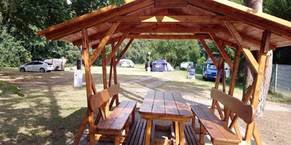RV park - Duschen - Lüneburger Heide - Der Campingplatz ist unparzelliert, halbschattig und bietet eine Menge Platz. - Stellplatz am Waldbad Dähre