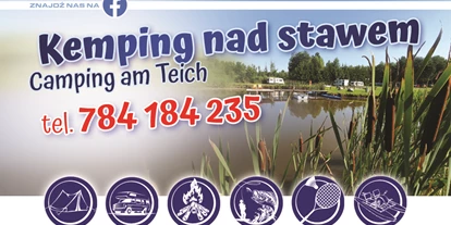 RV park - Art des Stellplatz: eigenständiger Stellplatz - Pozezdrze - Kemping nad stawem Harsz/ Camping am Teich Harsz