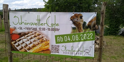 Reisemobilstellplatz - Hunde erlaubt: Hunde erlaubt - Kuhnhöfen - Straußenhof Hohensayn