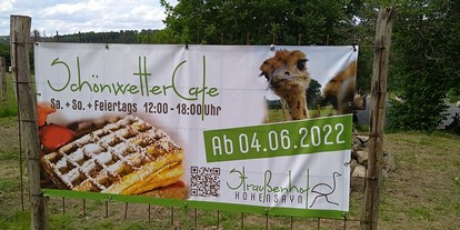 Reisemobilstellplatz - Hunde erlaubt: Hunde erlaubt - Westerwald - Straußenhof Hohensayn