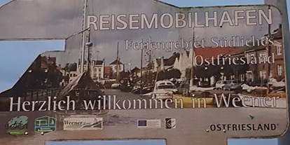 Reisemobilstellplatz - Art des Stellplatz: eigenständiger Stellplatz - Rhede (Landkreis Emsland) - Wohnmobilstellplatz Am Alten Hafen in Weener