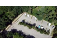 Wohnmobilstellplatz: Luftbildaufnahme  - Parkplatz am Waldbad