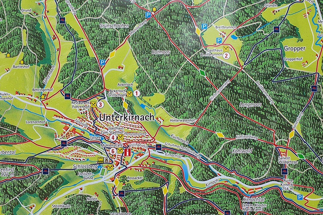 Wohnmobilstellplatz: Karte Unterkirnach und Umgebung  - Reisemobil-Stellplatz Unterkirnach