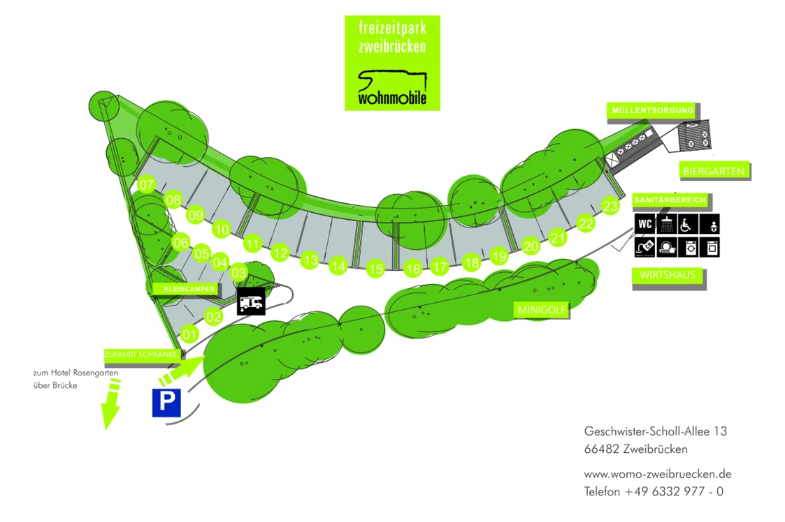 Wohnmobilstellplatz: Übersichtsplan Wohnmobilstellplatz - Wohnmobil Park Freizeitpark an der Schließ, Zweibrücken