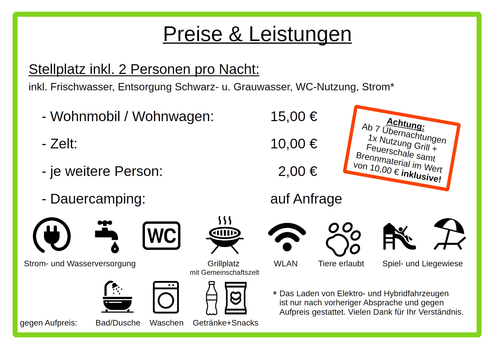 Wohnmobilstellplatz: Preise & Leistungen 2026 - Campingplatz Geringswalde Stell- u. Zeltplatzvermietung Andreas Wilhelm