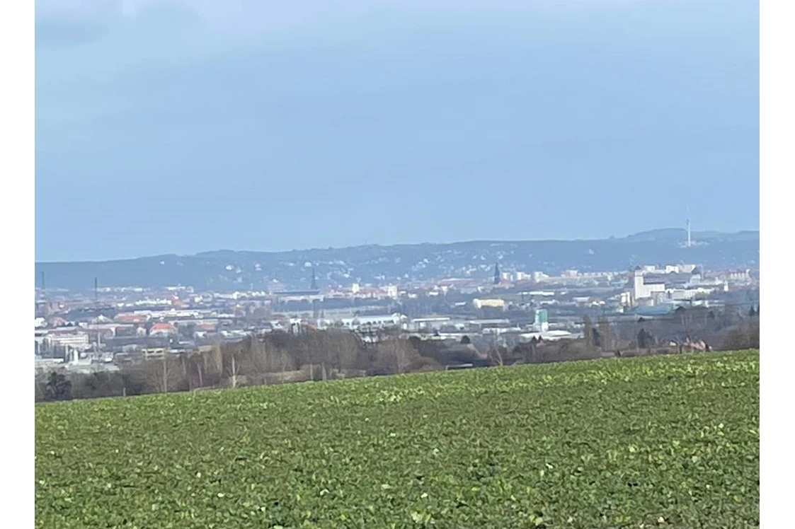 Wohnmobilstellplatz: Blick auf Dresden - Panoramablick: Radebeul-Dresden-Sächs.Schweiz