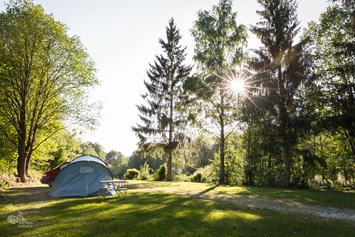 Wohnmobilstellplatz: Urlaubsplatz 2, direkt am Naturbadeweiher - Campingplatz Sippelmühle